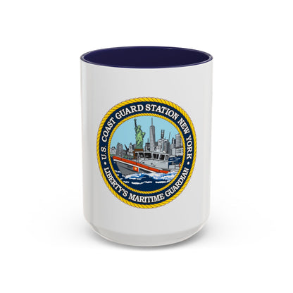 USCG Station New York (U.S. Coast Guard) Accent Coffee Mug