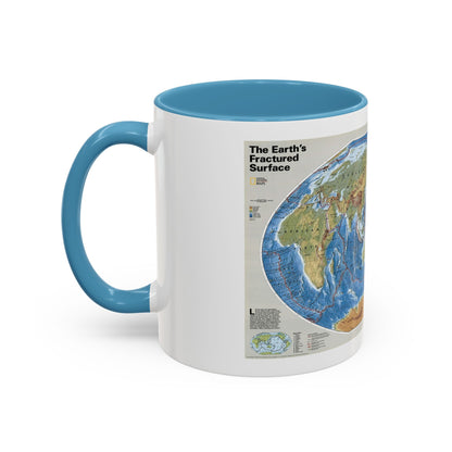 World Map - Tectonic Plates (1999) (Map) Accent Coffee Mug