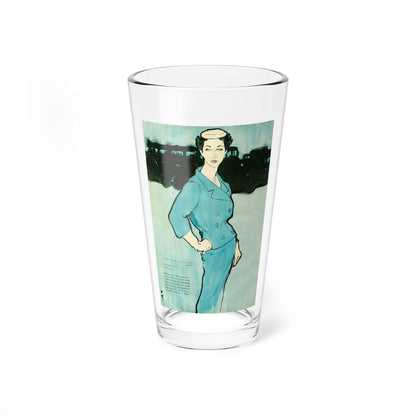 Balensiaga - New Blue, Vogue Illustrations, 1954 (Magazine Illustration) Pint Glass 16oz-16oz-Go Mug Yourself