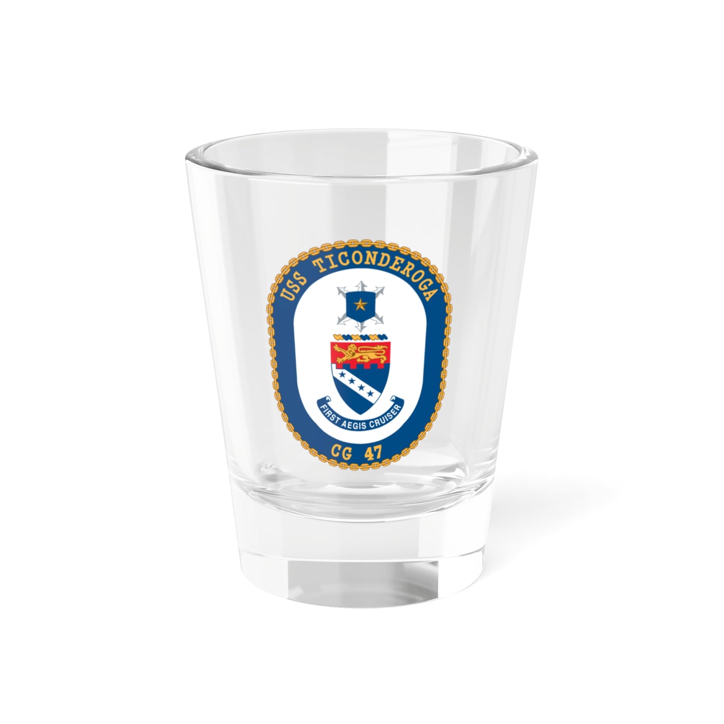 USS Ticonderoga (U.S. Navy) Shot Glass 1.5oz