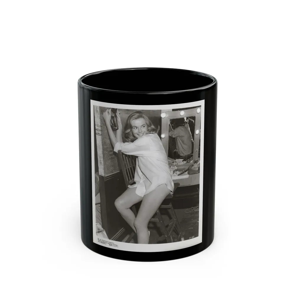 Leslie Parrish #183 1 (Vintage Female Icon) Black Coffee Mug-11oz-Go Mug Yourself