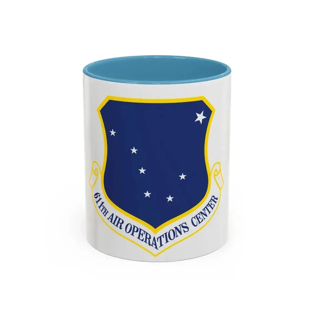 611th AOC (U.S. Air Force) Accent Coffee Mug 11oz Light Blue - Go Mug Yourself