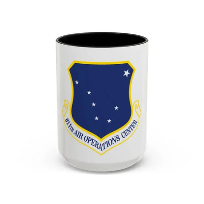 611th AOC (U.S. Air Force) Accent Coffee Mug 15oz Black - Go Mug Yourself