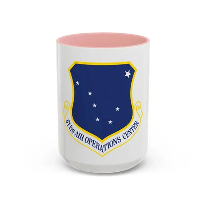 611th AOC (U.S. Air Force) Accent Coffee Mug 15oz Pink - Go Mug Yourself