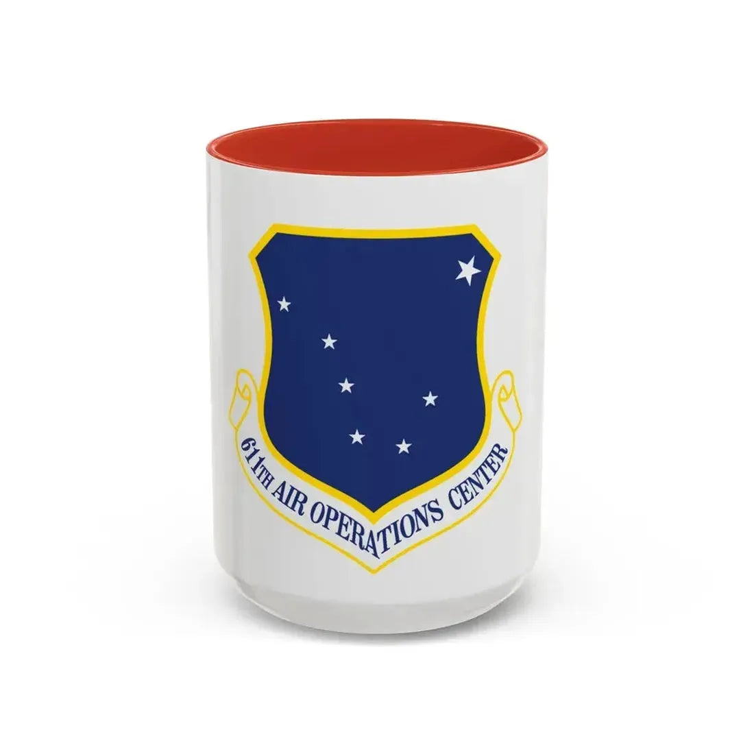 611th AOC (U.S. Air Force) Accent Coffee Mug 15oz Red - Go Mug Yourself