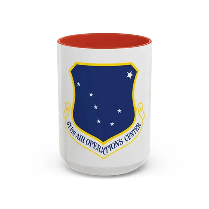 611th AOC (U.S. Air Force) Accent Coffee Mug 15oz Red - Go Mug Yourself