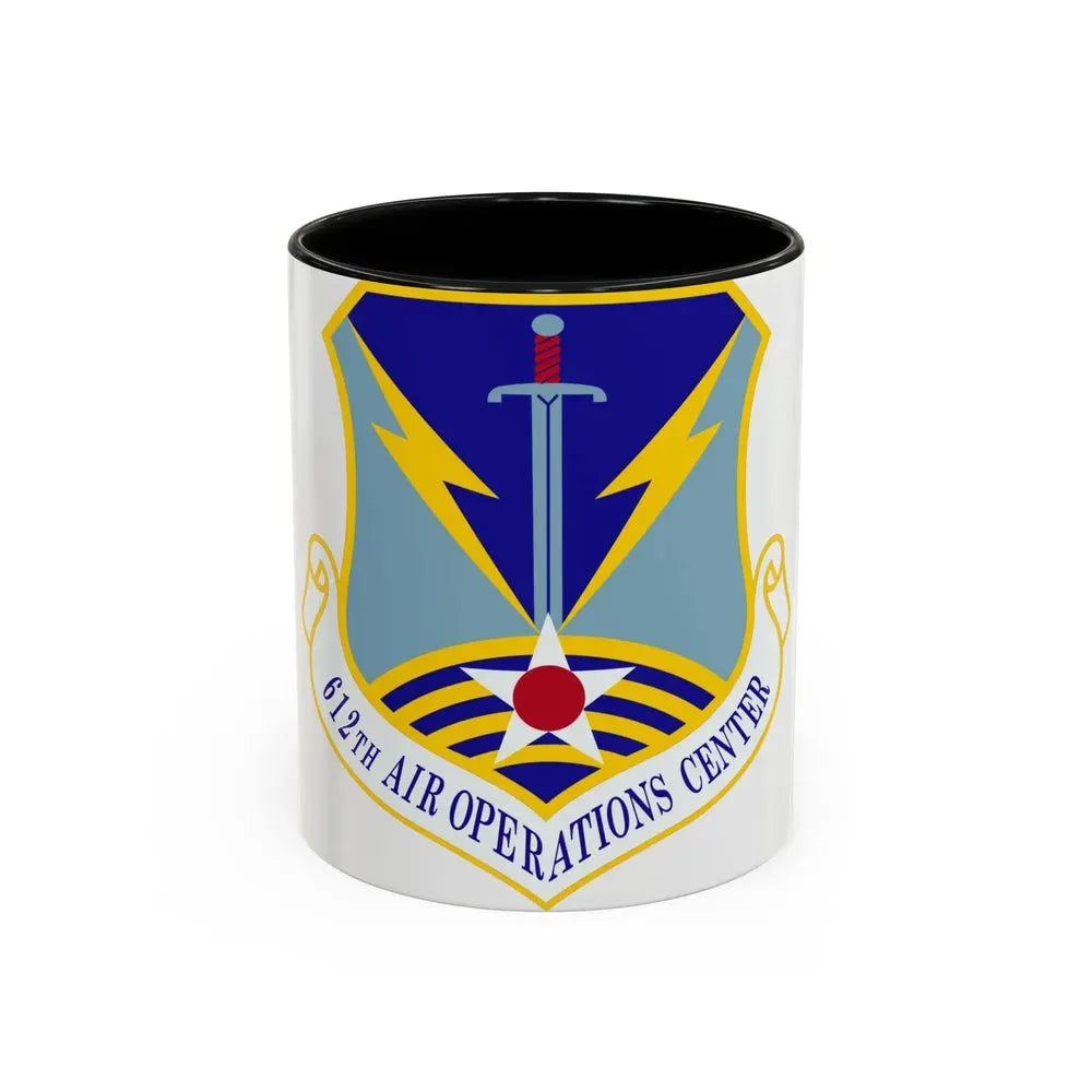 612 Air Operations Center ACC (U.S. Air Force) Accent Coffee Mug 11oz Black - Go Mug Yourself