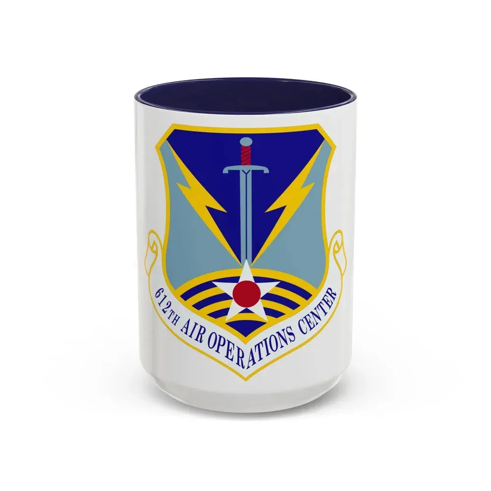 612 Air Operations Center ACC (U.S. Air Force) Accent Coffee Mug 15oz Navy - Go Mug Yourself