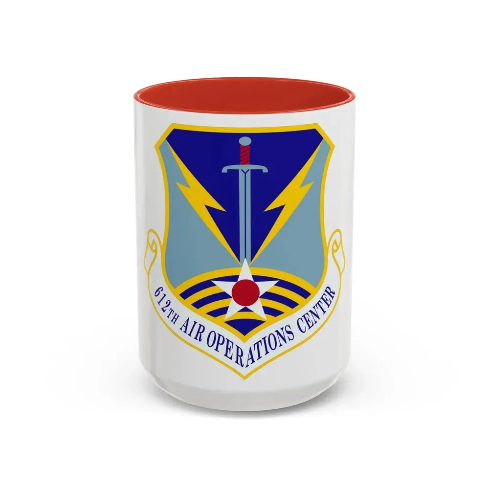 612 Air Operations Center ACC (U.S. Air Force) Accent Coffee Mug 15oz Red - Go Mug Yourself