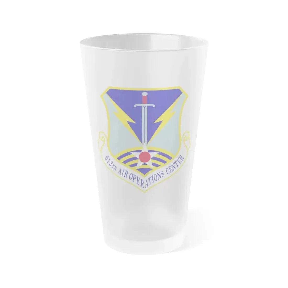 612 Air Operations Center ACC (U.S. Air Force) Frosted Pint Glass 16oz Default Title - Go Mug Yourself