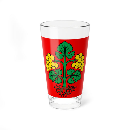CHE Raron Bezirk Flag (Switzerland) Pint Glass 16oz