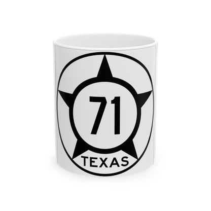 Old Texas 71 (Texas) (Road Sign) White Coffee Mug