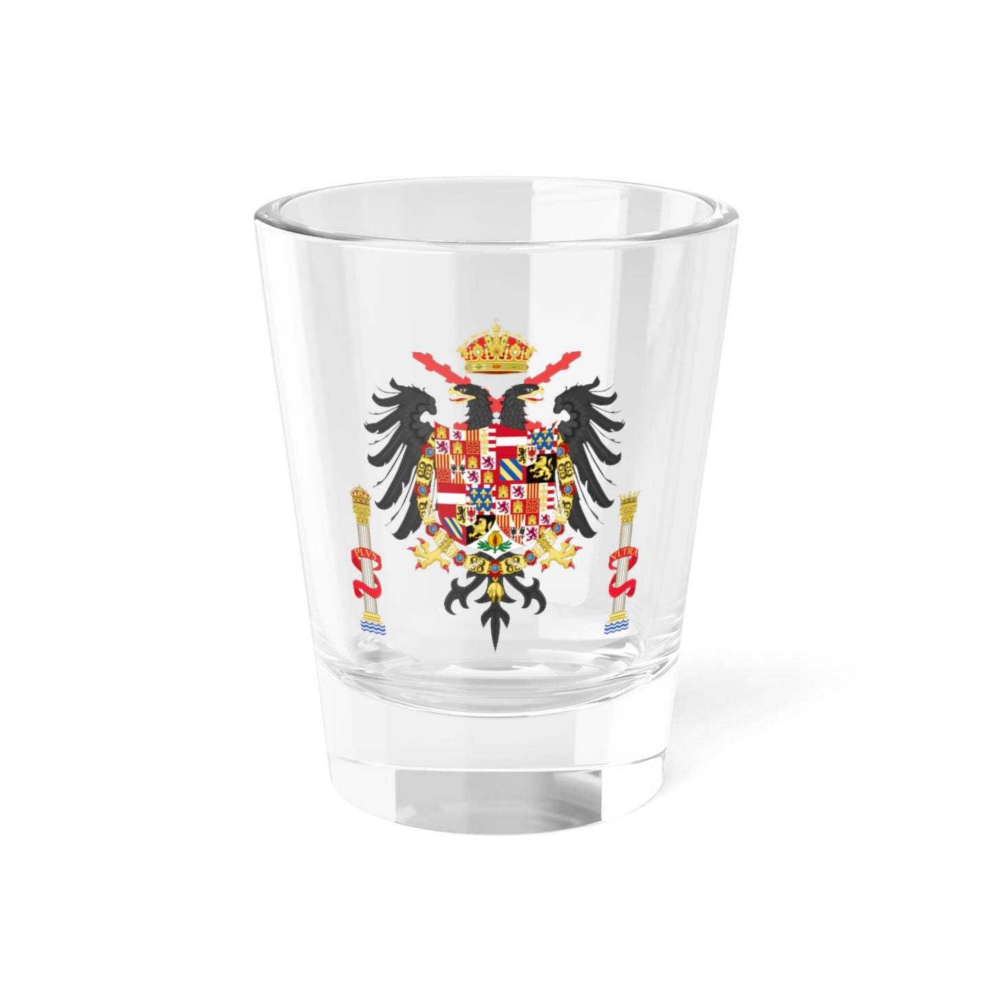 Greater Coat of Arms of Charles I of Spain Charles V as Holy Roman Emperor 1530-1556 (Spain) (Coat of Arms) Shot Glass 1.5oz