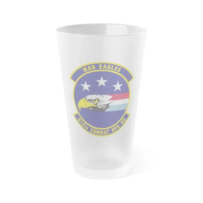 612th Combat Operations Squadron (U.S. Air Force) Frosted Pint Glass 16oz 16oz Frosted - Go Mug Yourself