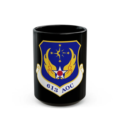 613 Air Operations Center PACAF (U.S. Air Force) Black Coffee Mug-15oz-Go Mug Yourself