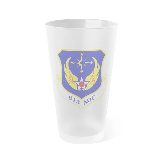 613 Air Operations Center PACAF (U.S. Air Force) Frosted Pint Glass 16oz-Go Mug Yourself