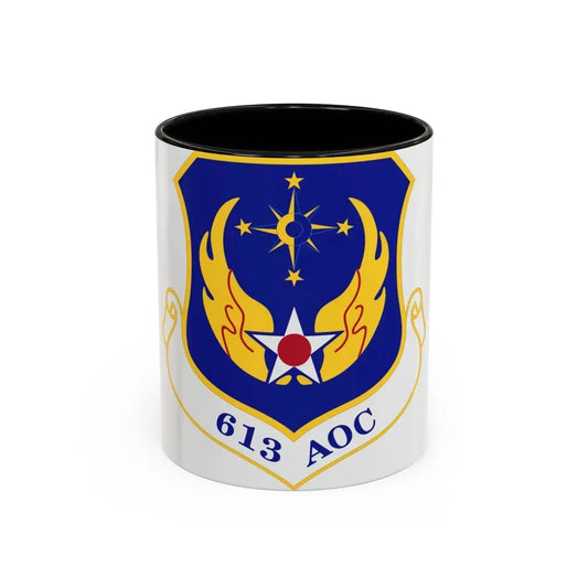 613 Air Operations Center PACAF (U.S. Air Force) Accent Coffee Mug 11oz Black - Go Mug Yourself