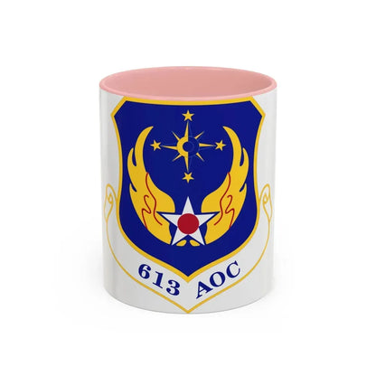 613 Air Operations Center PACAF (U.S. Air Force) Accent Coffee Mug 11oz Pink - Go Mug Yourself