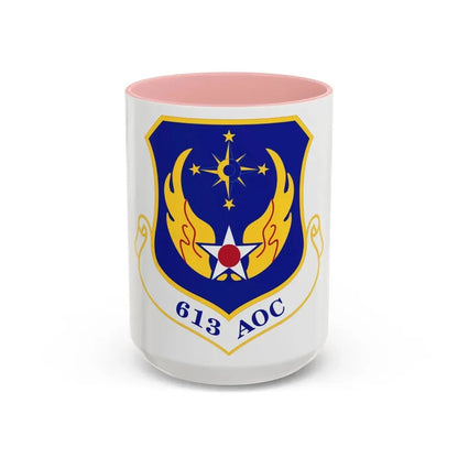 613 Air Operations Center PACAF (U.S. Air Force) Accent Coffee Mug 15oz Pink - Go Mug Yourself