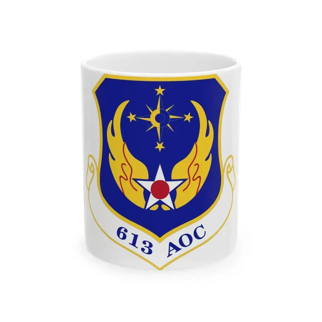 613 Air Operations Center PACAF (U.S. Air Force) White Coffee Mug - Go Mug Yourself