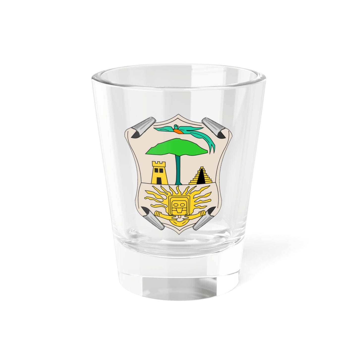 Escudo del Quiche (Guatemala) (Coat of Arms) Shot Glass 1.5oz