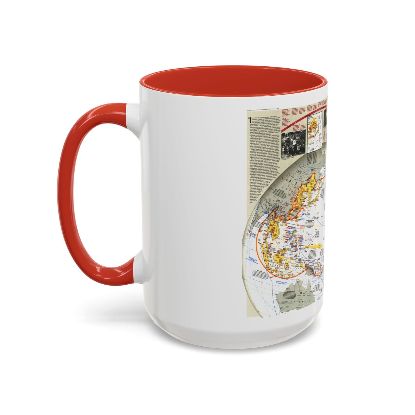 World War II- Asia and the Pacific (1991) (Map) Accent Coffee Mug