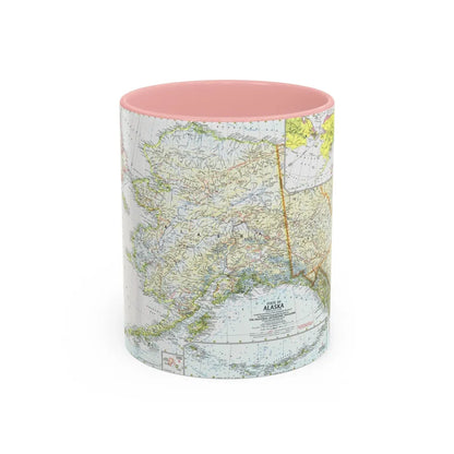 USA - Alaska (1959) (Map) Accent Coffee Mug-11oz-Pink-Go Mug Yourself