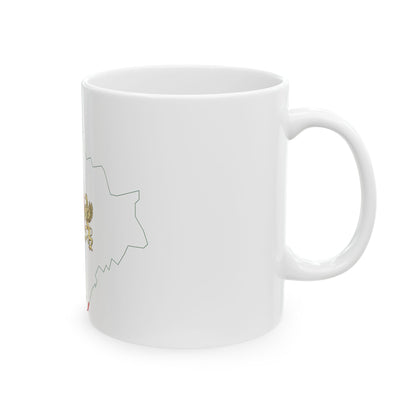 Flag-map of Budapest (Hungary) White Coffee Mug