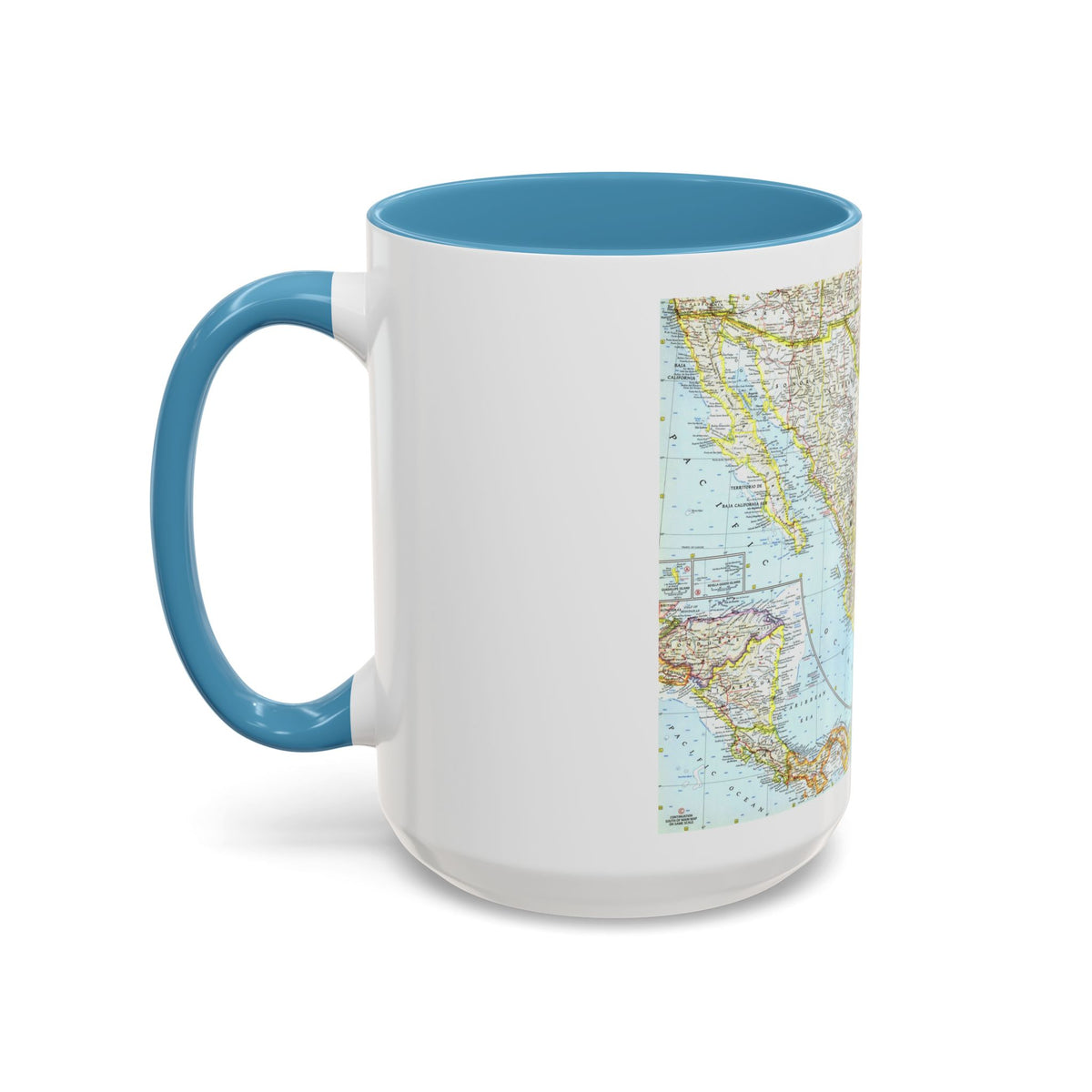 Central America - Mexico (1961) (Map) Accent Coffee Mug