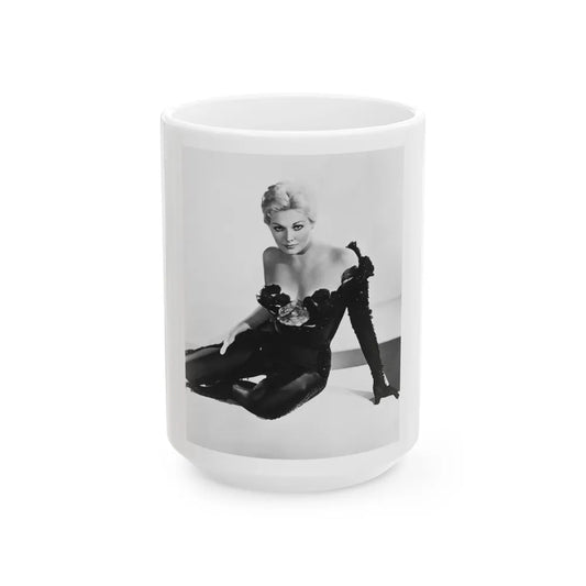 Kim Novak #295 (Vintage Female Icon) White Coffee Mug-15oz-Go Mug Yourself