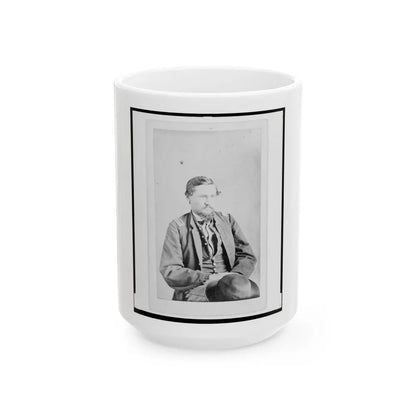 Dr. Felix Blazer, First Assistant Surgeon In The 32nd Indiana Regiment, Half-Length Portrait, Seated, Facing Front (U.S. Civil War) White Coffee Mug-15oz-Go Mug Yourself