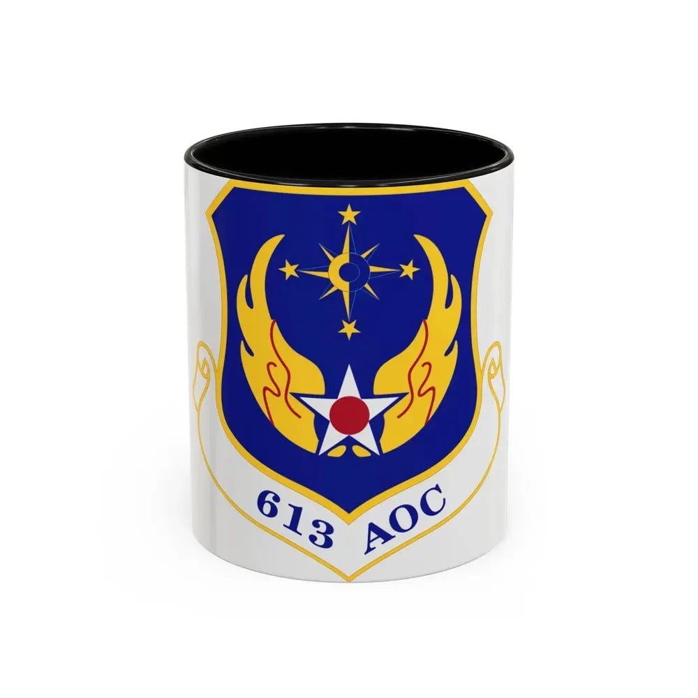 613th Air and Space Operations Center (U.S. Air Force) Accent Coffee Mug 11oz Black - Go Mug Yourself