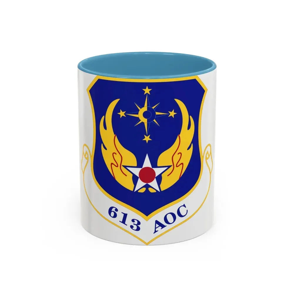 613th Air and Space Operations Center (U.S. Air Force) Accent Coffee Mug 11oz Light Blue - Go Mug Yourself