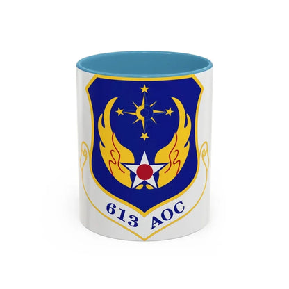 613th Air and Space Operations Center (U.S. Air Force) Accent Coffee Mug 11oz Light Blue - Go Mug Yourself