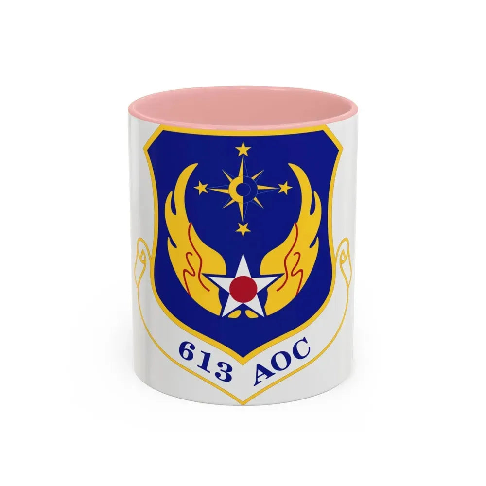 613th Air and Space Operations Center (U.S. Air Force) Accent Coffee Mug 11oz Pink - Go Mug Yourself