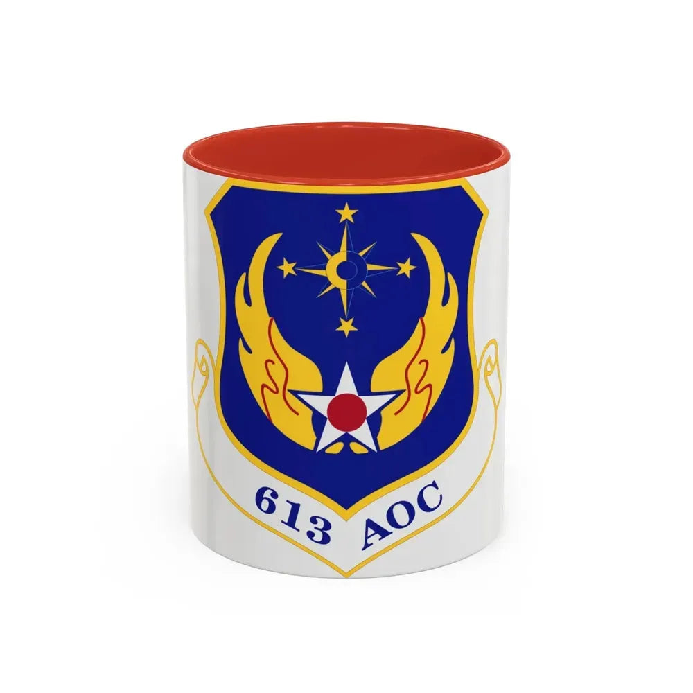 613th Air and Space Operations Center (U.S. Air Force) Accent Coffee Mug 11oz Red - Go Mug Yourself