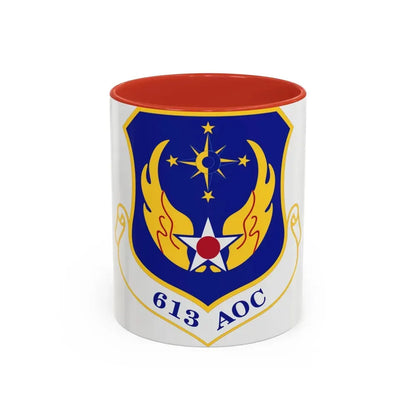 613th Air and Space Operations Center (U.S. Air Force) Accent Coffee Mug 11oz Red - Go Mug Yourself