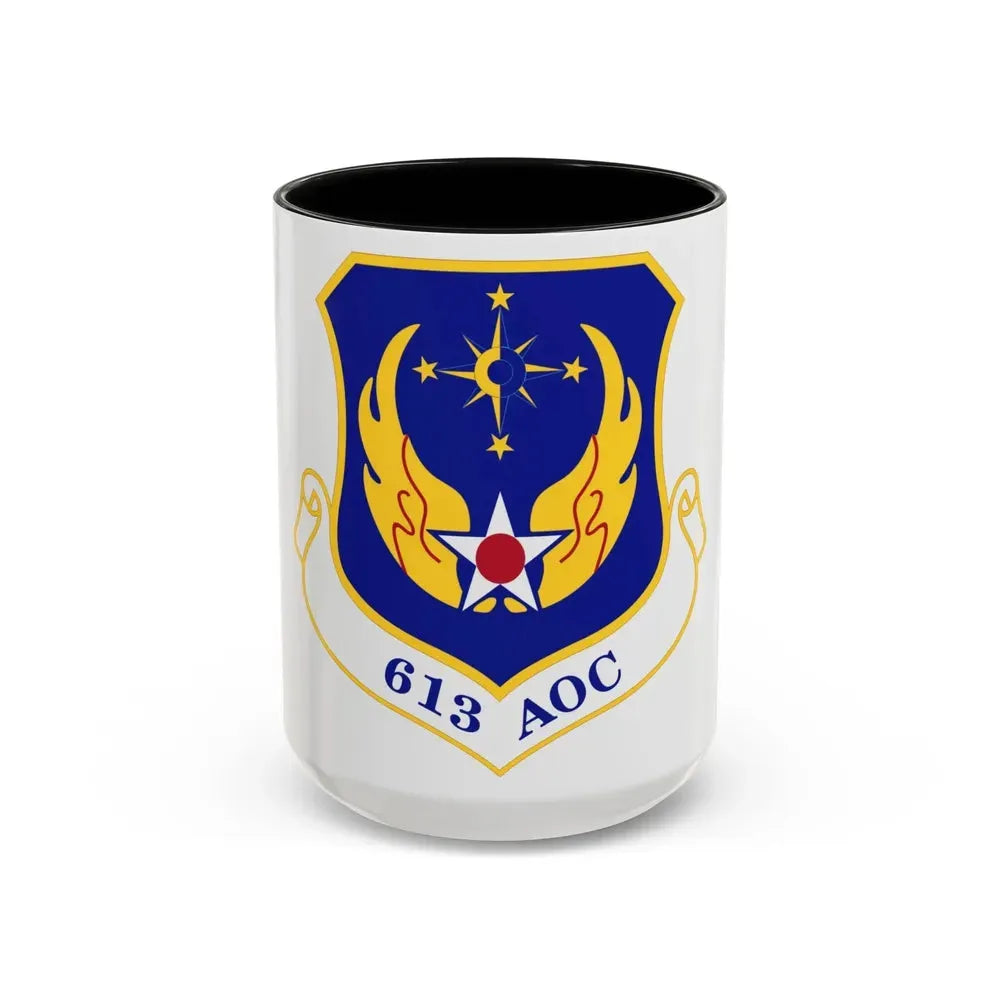 613th Air and Space Operations Center (U.S. Air Force) Accent Coffee Mug 15oz Black - Go Mug Yourself
