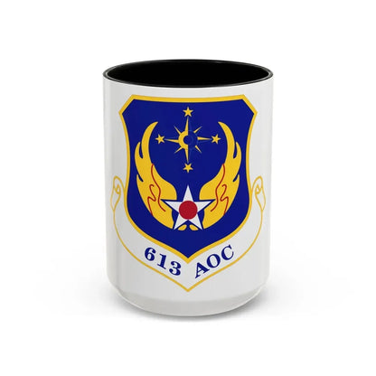 613th Air and Space Operations Center (U.S. Air Force) Accent Coffee Mug 15oz Black - Go Mug Yourself