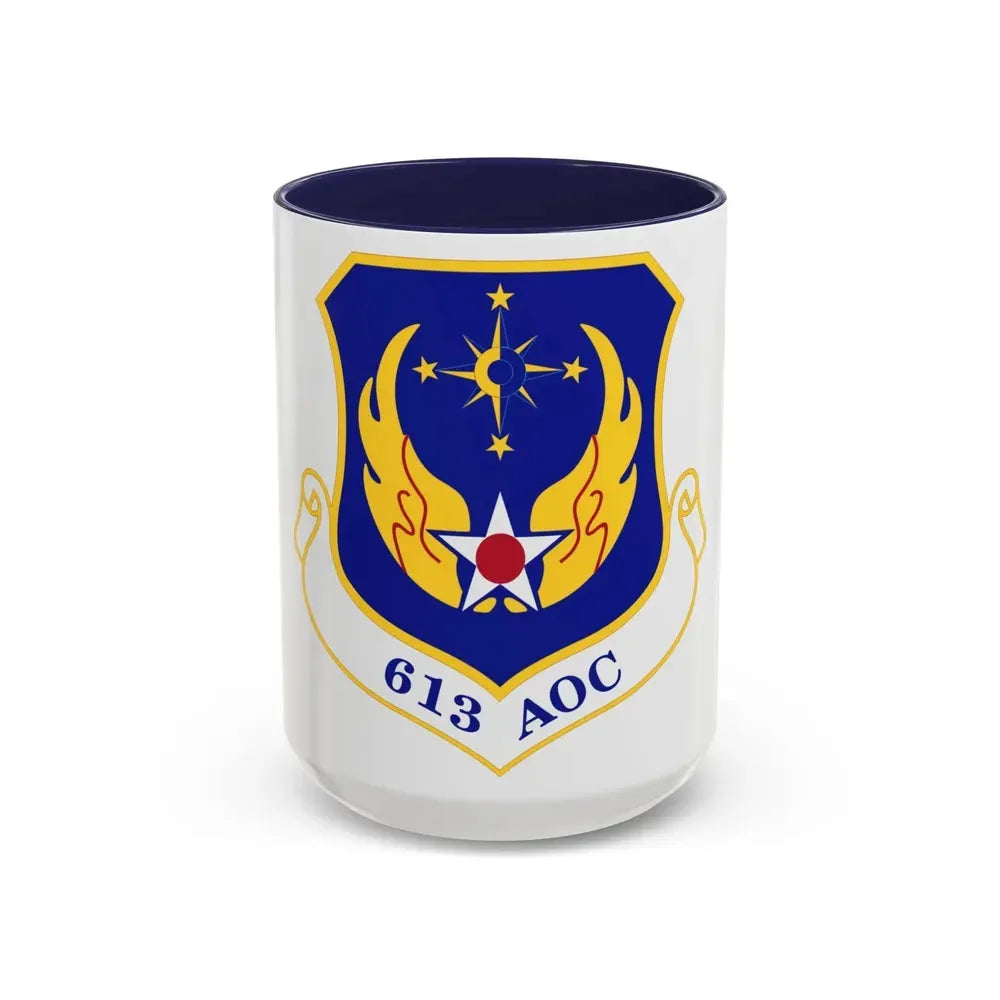 613th Air and Space Operations Center (U.S. Air Force) Accent Coffee Mug 15oz Navy - Go Mug Yourself