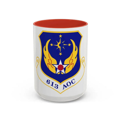 613th Air and Space Operations Center (U.S. Air Force) Accent Coffee Mug 15oz Red - Go Mug Yourself