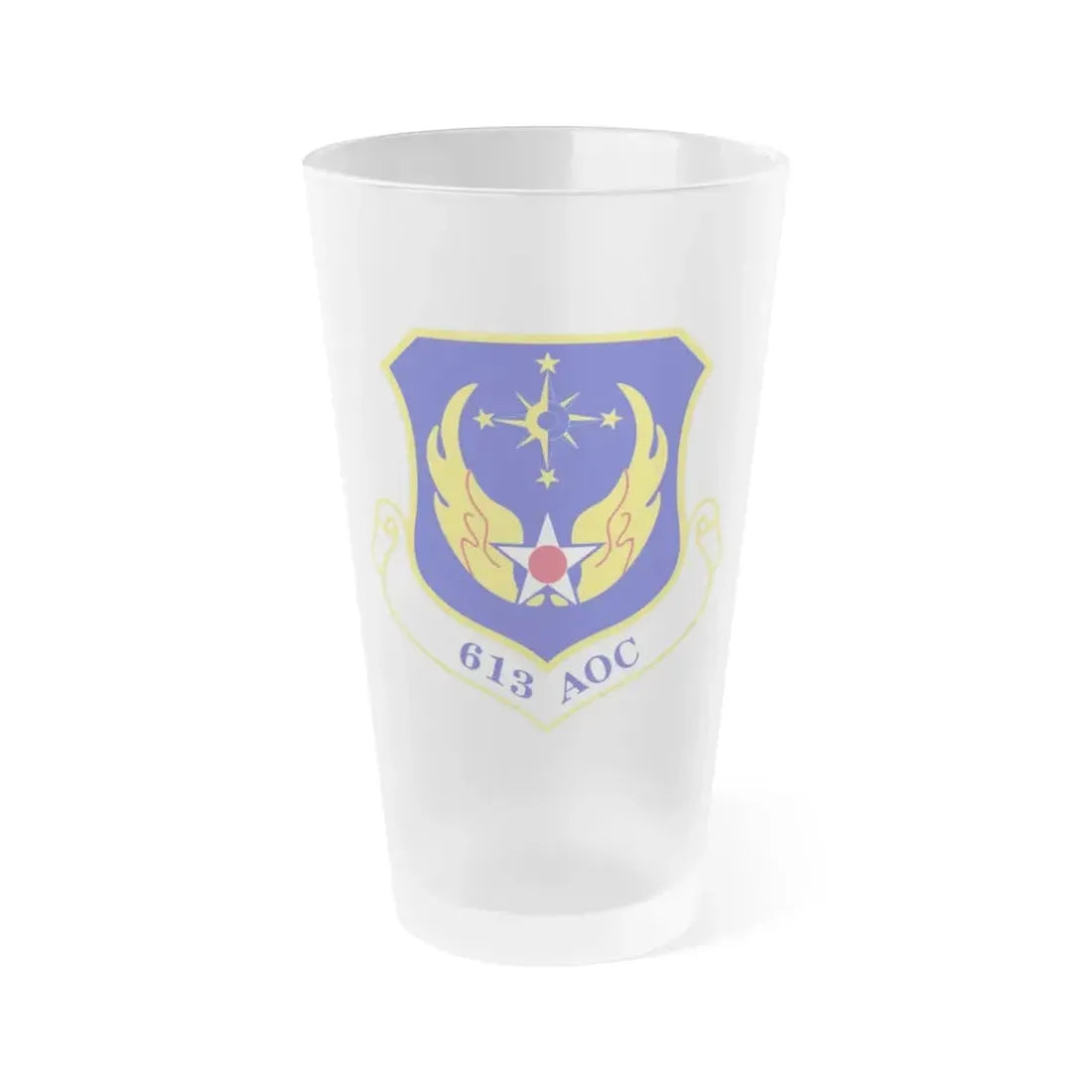613th Air and Space Operations Center (U.S. Air Force) Frosted Pint Glass 16oz Default Title - Go Mug Yourself