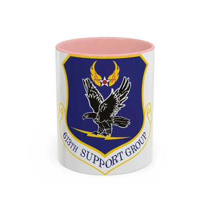 613th Support Group (U.S. Air Force) Accent Coffee Mug 11oz Pink - Go Mug Yourself