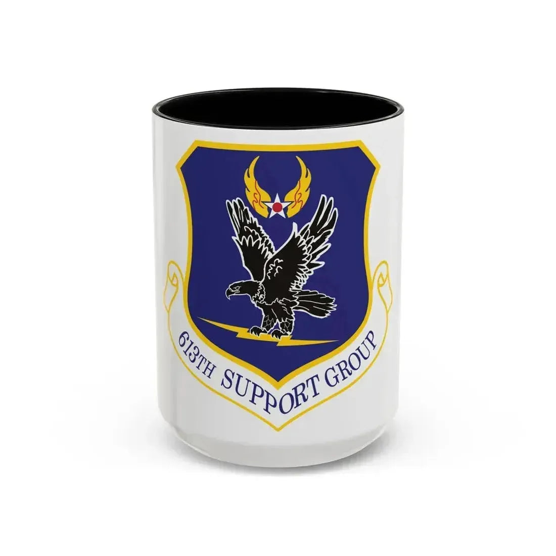 613th Support Group (U.S. Air Force) Accent Coffee Mug 15oz Black - Go Mug Yourself