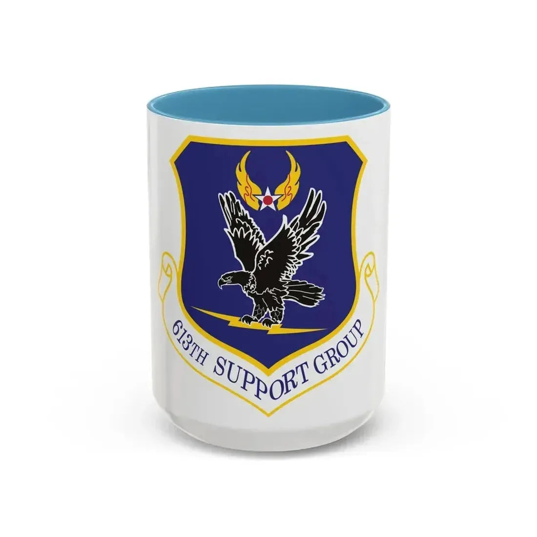 613th Support Group (U.S. Air Force) Accent Coffee Mug 15oz Light Blue - Go Mug Yourself