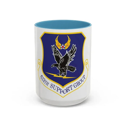 613th Support Group (U.S. Air Force) Accent Coffee Mug 15oz Light Blue - Go Mug Yourself