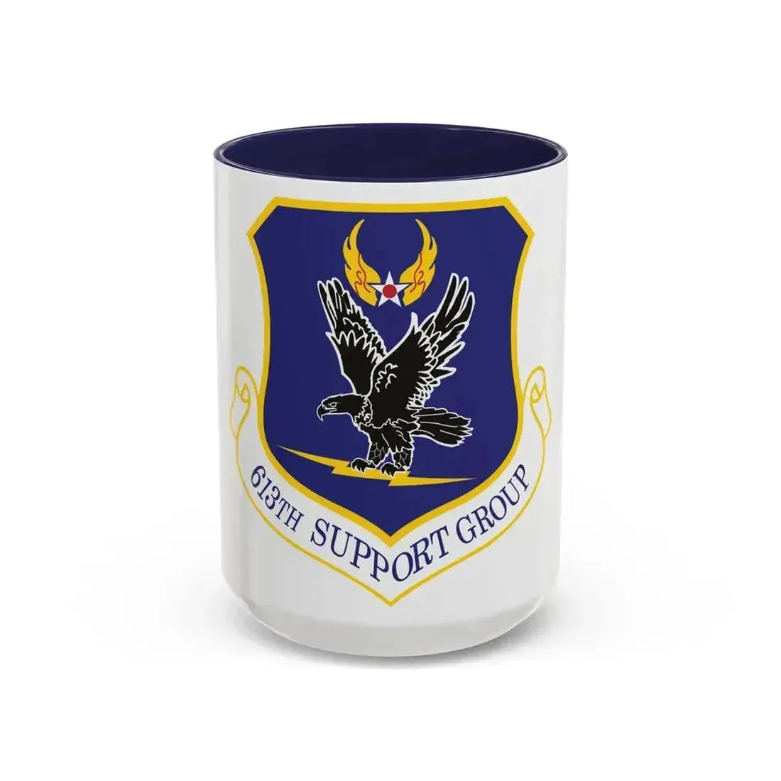 613th Support Group (U.S. Air Force) Accent Coffee Mug 15oz Navy - Go Mug Yourself