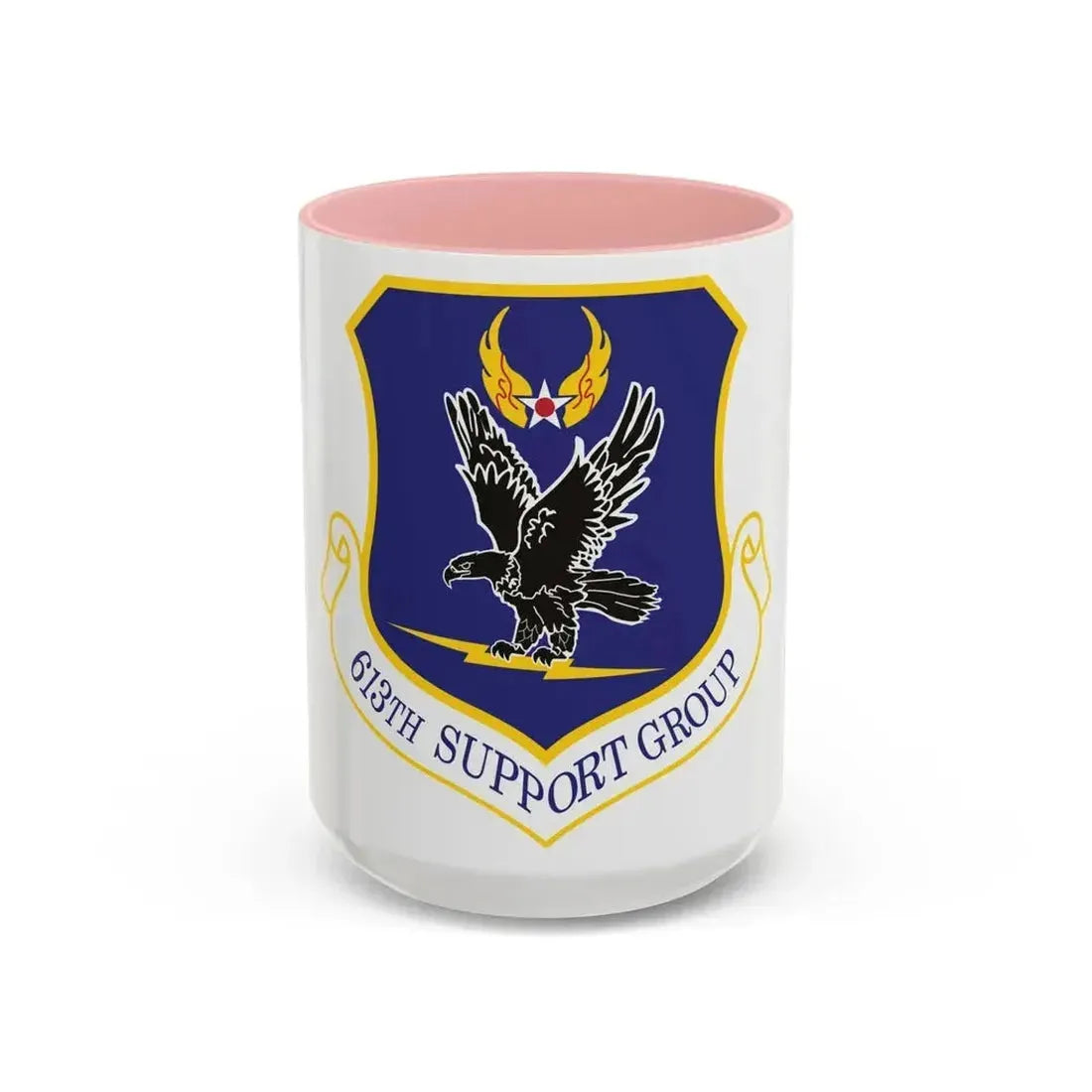 613th Support Group (U.S. Air Force) Accent Coffee Mug 15oz Pink - Go Mug Yourself