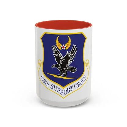 613th Support Group (U.S. Air Force) Accent Coffee Mug 15oz Red - Go Mug Yourself