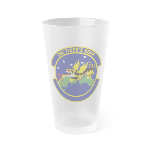 614 Air and Space Communications Squadron AFSPC (U.S. Air Force) Frosted Pint Glass 16oz-Go Mug Yourself